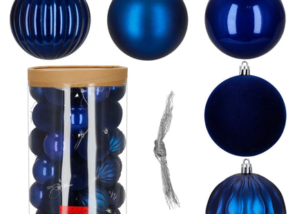 Kerstballen | 36 Stuks | 6,5 cm | Marineblauw