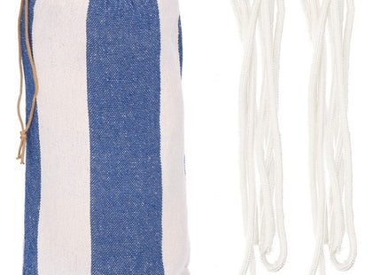 Hangmat | Extra Stevig | Inclusief Opbergtas | Blauw/Wit | 200 x 150 cm