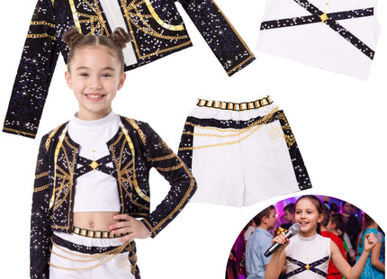 Halloweenkostuum -  K-Pop - Verkleedkleding - Halloween - Skelet - 3-Delig - Zwart/Wit