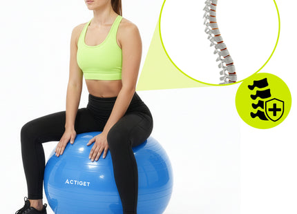 Fitnessballen - Yoga Bal - Pilates - Zwangerschap - Met Pomp - PVC - Blauw - 150 Kg - 75 Cm