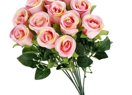 Kunstboeket - Sierboeket - Decoratief - Rozen - Decoratief - Roze - 12 Stuks