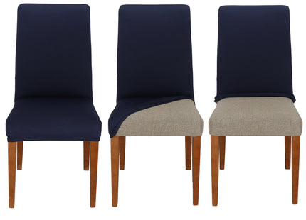 Velvet Stoelhoes - Voor Eetkamerstoelen - Met Stretch - Blauw