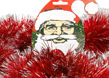 Kerstslinger | Guirlande | 6 m | Zilver/Rood