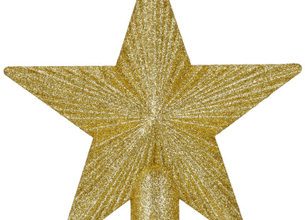 Kerstboom Piek | Ster | 21 cm | Goud | Glitter