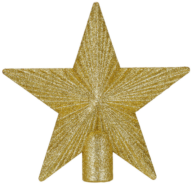 Kerstboom Piek | Ster | 21 cm | Goud | Glitter