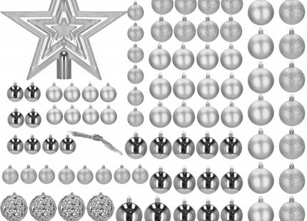 Kerstballen | 100 Stuks | Zilver Tinten