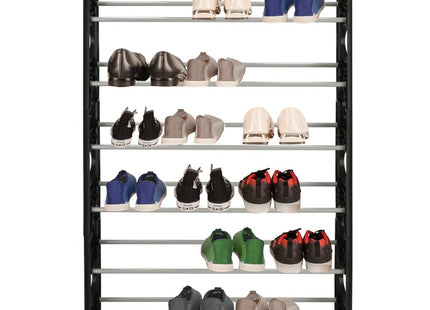 Springos Schoenenrek | 18 - 24 Paar Schoenen | 6 Laags | Kunststof/Metaal | Zwart