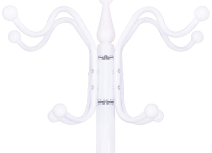 Staande Kapstok | Metaal | Marmer | 12 Haken | Wit | Zilver | 174 cm