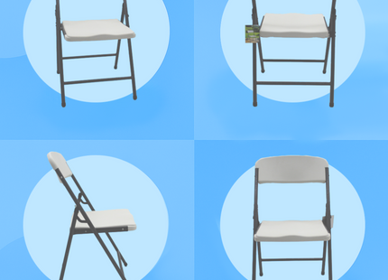 Klapstoel - Vouwstoel - Kampeerstoel - Opvouwbaar - Stoel - Kunststof - Waterbestendig - Wit - Grijs - Voor Binnen en Buiten - 6 Stuks