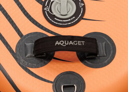 SUP Board - Opblaasbaar Paddle Board - Met Tas - Met Zitje -Inclusief Accessoires - Complete Set - Max. 220KG - 350x83,5cm - Zwart/Oranje