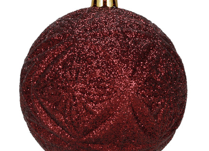 Kerstballen | 18 Stuks | Paars |  Bordeauxrood | Mat | Glanzend | Glitter