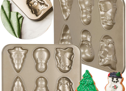 Bakvorm - Kerstkoekjes - Vormer - Kerstmis - Staal - Goud