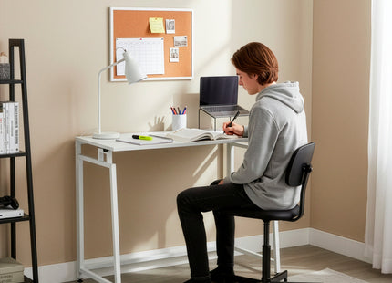Bureau – Werkbureau – Computer Bureau – Bureautafel – Opklapbaar – 80 X 75 X 40 CM – 30 Kg - industriële - Wit