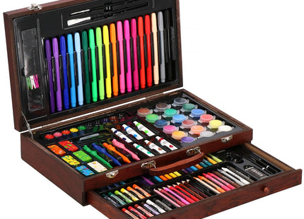 Tekendoos | Tekenkoffer | 130 Delig | 37.5 x 23 x 8 cm | Hout