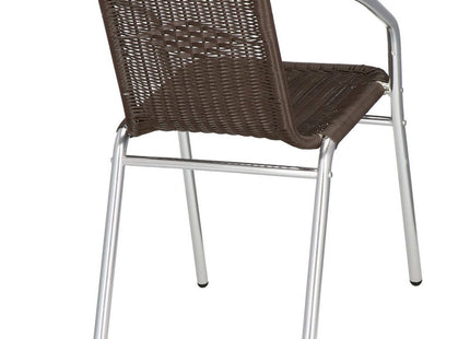 Tuinstoel | Terrasstoelen | Stapelbaar | Textileen | Bruintinten/Chroom