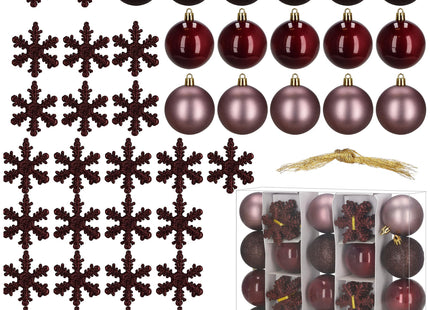 Kerstballen | 40 Stuks | 5/6/7 cm | Violet