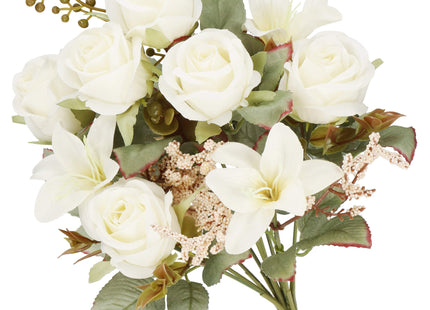 Kunstbloemen - Sierboeket - Decoratief - 9 Rozen - Decoratief - 37 cm