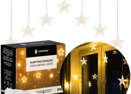Kerstverlichting Sterrengordijn | Warm Wit | 2 m | 70 Led's