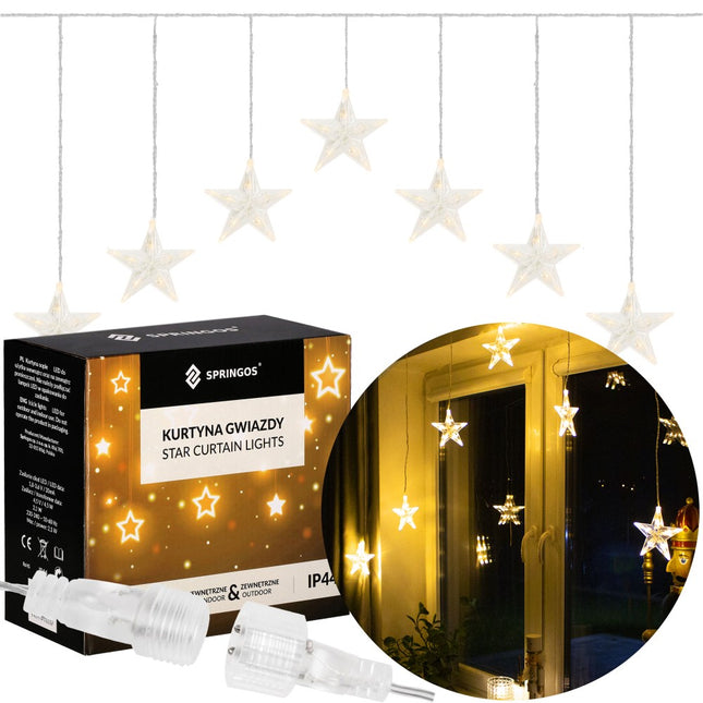 Kerstverlichting Sterrengordijn | Warm Wit | 2 m | 70 Led's