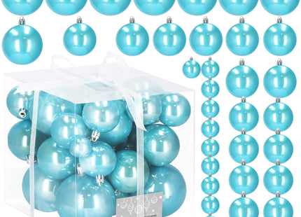 Kerstballen | 37 Stuks | Parelblauw