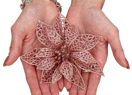 Kerstboomhanger | Met Clip | Ster van Bethlehem | Roze Glitter | 11 Cm