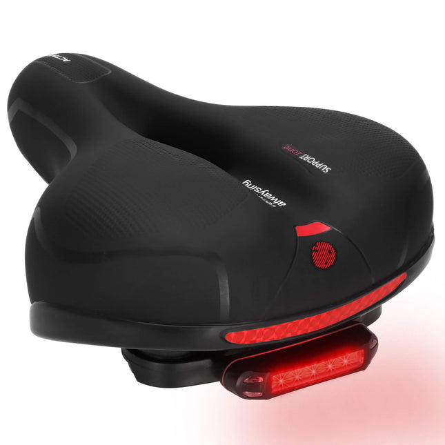 Fietszadel - Lamp - Geventileerd - Siliconen - Zwart - Licht