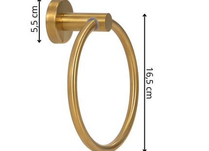 Handdoekring  | Badkamerhanger | Handdoekrek | RVS | Ring | Glanzend | Goud | 3 Kg
