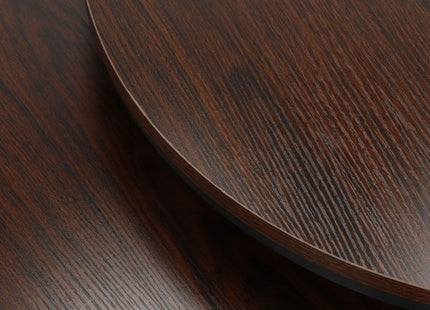 Salontafel | Salontafel Set | Rond | 2-Delig | Zwart/Donkerbruin