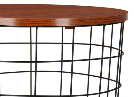 Salontafel | Salontafel Rond | Bijzettafel | 1 Stuk | 45 cm | Zwart/Donker Hout