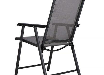Terrasstoel - Tuinstoel - Metaal - Grijs/Zwart - 150 KG
