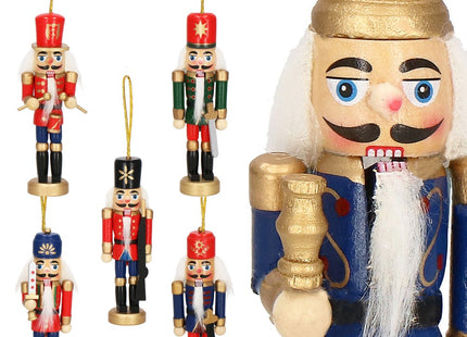 Notenkraker Kerst | 6 Stuks | Blauw/Rood | 12.5 cm