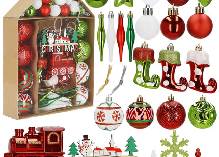 Kerstballen | Kerstdecoratieset | 70 Stuks | Veelkleurig