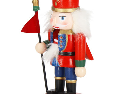 Notenkraker Kerst | Houten Soldaat | Kerstversiering | Multicolor | 15 cm