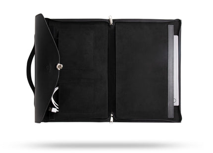 Leren Aktetas - Laptoptas - 15/16 inch - Zwart - 41 x 31 x 2,5 CM