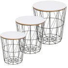 Salontafel | Salontafel Set | Rond | 3-Delig | Zwart/Wit