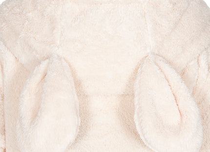 Badjas - Fleece - Konijn - Beige - Capuchon - Riem - Maat S/M