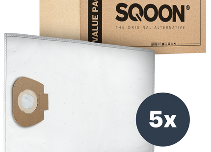 SQOON® Stofzuigerzakken Geschikt voor Nilfisk Alto / WAP / KEW AERO 20/25 & Makita VC2010 / VC2512 / VC3011 - 5 Stuks