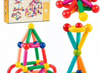 Springos® Magnetisch speelgoed - 128 Stuks - Montessori speelgoed - Speelgoed kinderen
