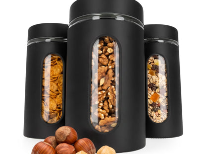 Voedselcontainer - Voorraadpot - Schroefbare Container -  Keukenaccessoire - Set Van 3 - 1 L