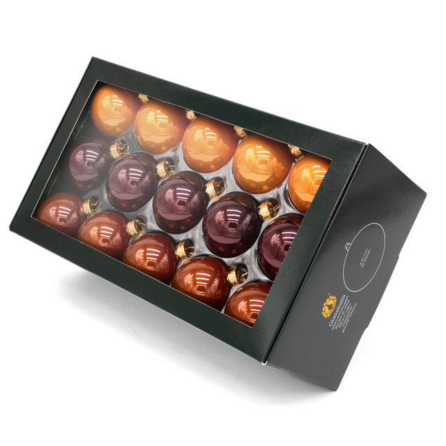 Kerstballen Glas | 30 Stuks | Mix | Glas | Glans | Oranje | Bruin