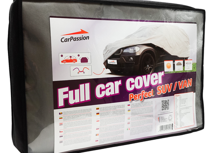 CarPassion Perfect Autohoes SUV/Bus - Beschermhoes - Waterdicht &amp; Vorstbestendig - Maat XL - Grijs - 520 x 150 x 137 cm