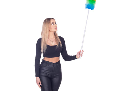 Wasbare Telescopische Stoffer -Stofdoek - Telescopische - Borstel - 79-106,5 cm - Regenboog