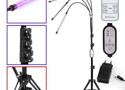 Kweeklamp - Led Voor Planten - Groeilamp - Grow Light - Bloeilamp - Plantenverlichting - 4 Panelen - Met TImer - 80 Led - USB