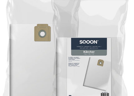 SQOON® Stofzuigerzakken 5 stuks Geschikt voor Kärcher T12 / T15 / T17 - High Filtration - Vervangt modellen 6.904-312, 6.904-315, 6.907-017, 6.907-019 - Voor industrieel gebruik