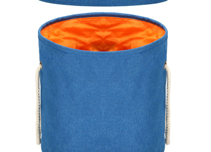 Opbergmand - Speelgoedmand - Kledingmand - Organizer - Deksel - Handvatten - Blauw