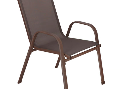 Tuinstoel | Tuinstoelen | Tuinstoel Buiten | Staal & Textileen | 120 kg | Bruin | 2 Stuks