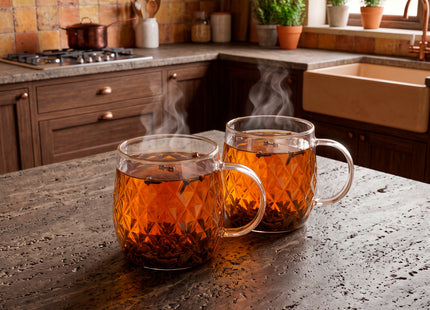 Glas Voor Koffie & Thee - Set Van 2 - Met Oor - Koffieglas - Thee glas - Warme en Koude dranken -350 ML
