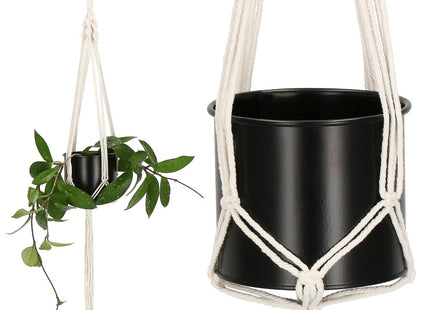 Plantenhanger | Plantenhanger Macrame | 100 cm | Wit