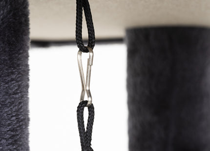 Krabpaal - 2 Etages - Voor Katten - Kattenhengels - Kattenspeelgoed -  Meubelbescherming - Met Ladder - 31X31X62 cm - Grafiet