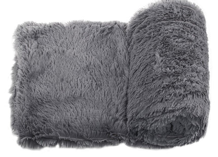 Plaid | Sprei | Deken | 160 x 200 cm | Pluche | Donkergrijs